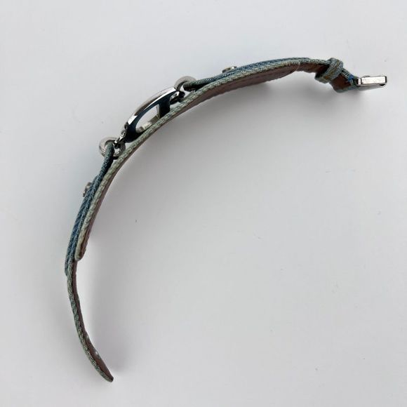 Christian DIOR Accessories Bracelet Bangle Dior Logo Blue Denim Vintage Women - Picture 15 of 16